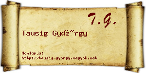 Tausig György névjegykártya